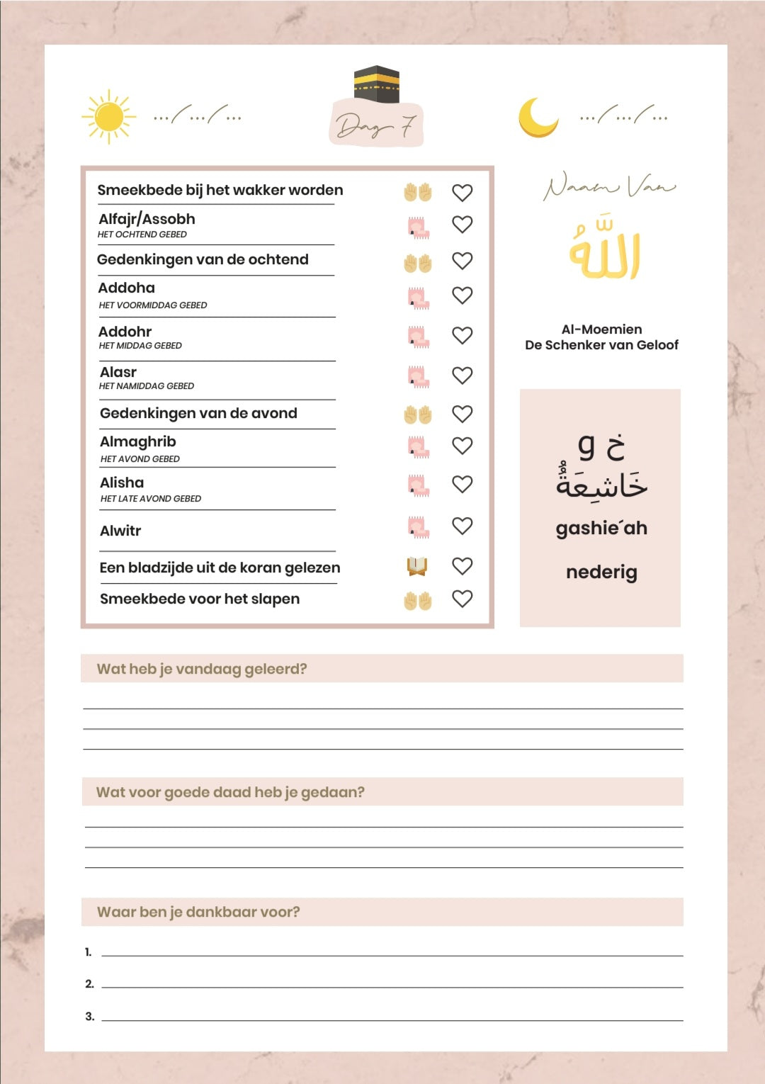 Mijn Dagelijkse Moslim Tiener Planner (meisje)